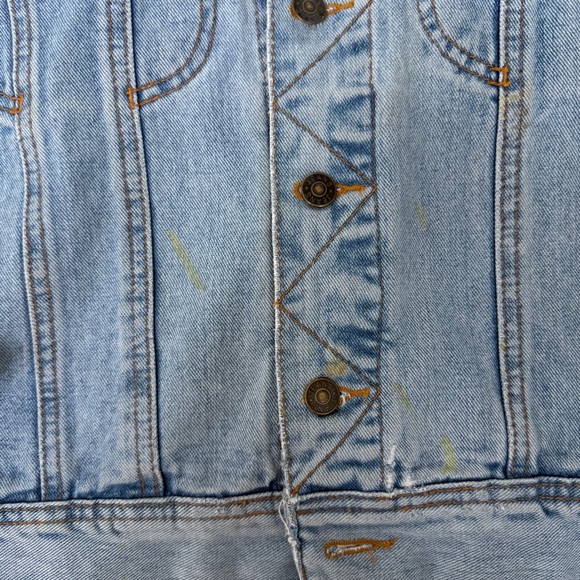 Vimtage Stylish Light Blue Denim Jacket 90s Rare Retro Faded Y2k - Picture 7 of 9